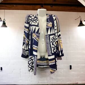 Peri Petites Women's Artsy Long Sleeve Open Front Blazer | Size 8 VINTAGE 80s